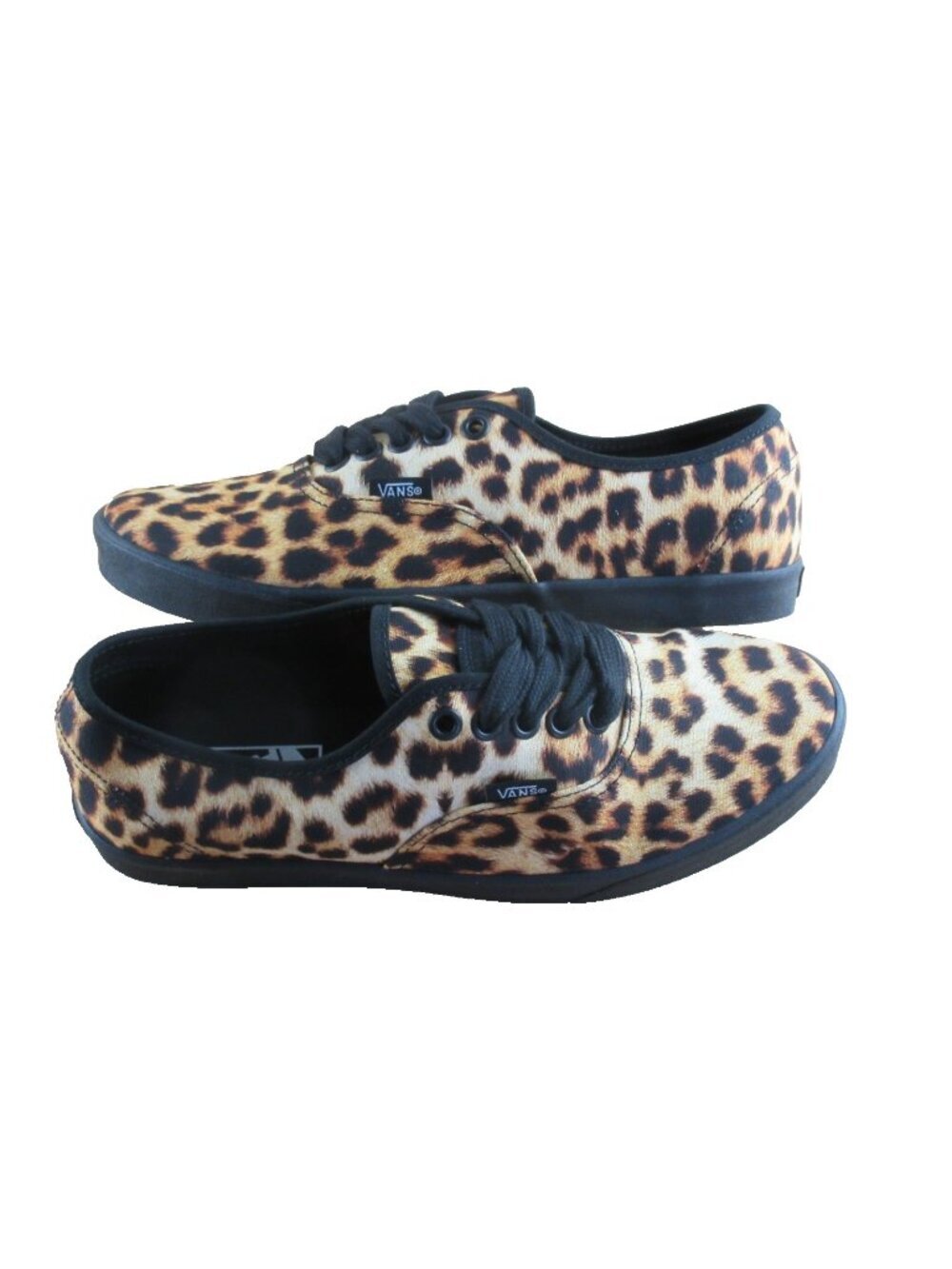 Vans Women's Authentic Lowpro Leopard Black Canvas Lace Up Shoes Sizes NIB